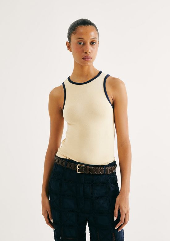 Foto do produto: Regata Feminina Friso Contrastante - Amarelo