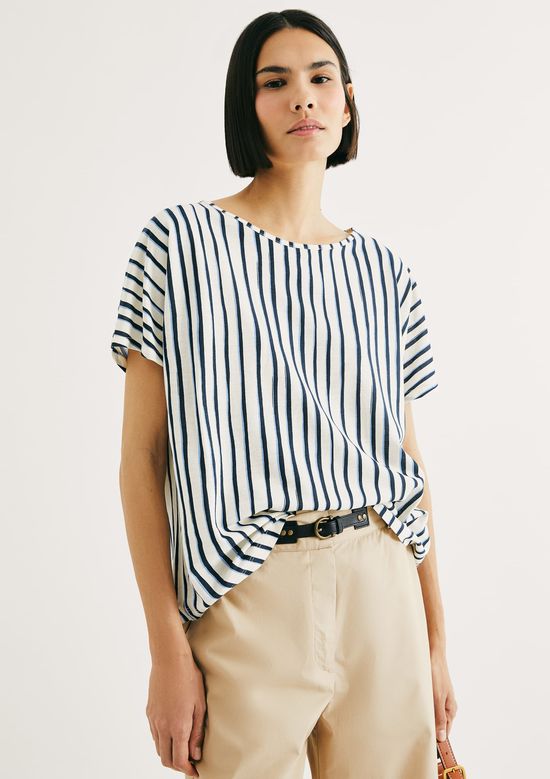 Foto do produto: Blusa Feminina Manga Curta Estampada - Off white