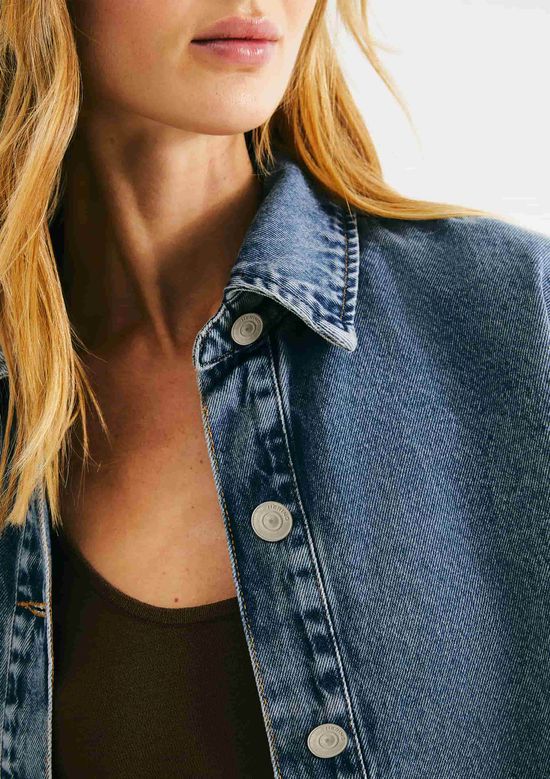 Foto do produto: Camisa Feminina Oversized Jeans - Azul