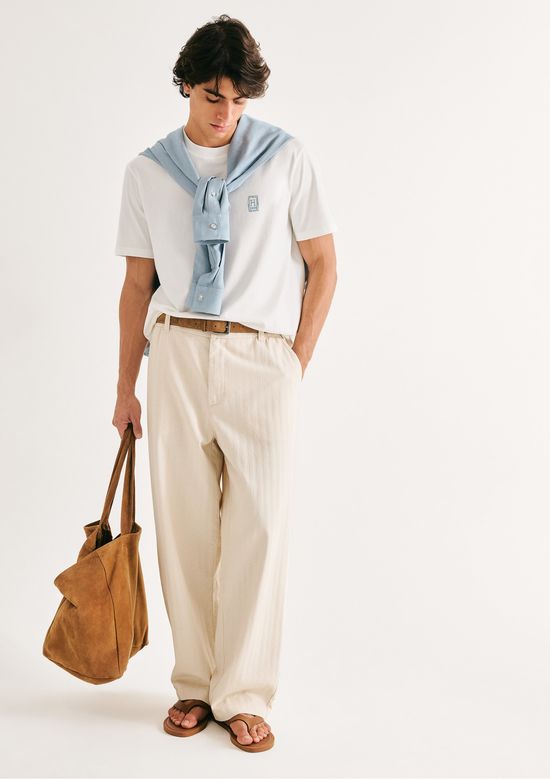 Foto do produto: Calça Masculina Chino Espinha De Peixe - Off white