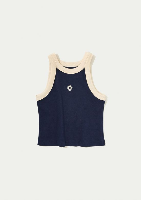 Foto do produto: Regata Cropped Infantil Menina Em Ribana - Azul