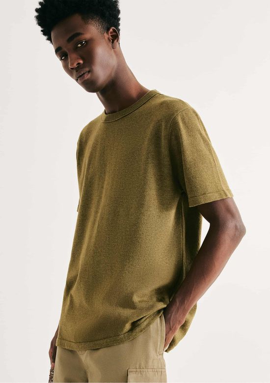 Foto do produto: Camiseta Masculina Manga Curta Em Tricô - Verde