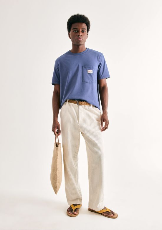 Foto do produto: Camiseta Masculina Manga Curta Com Bolso - Azul
