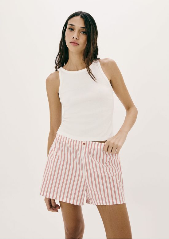 Foto do produto: Pijama Curto Feminino Listrado - Off white