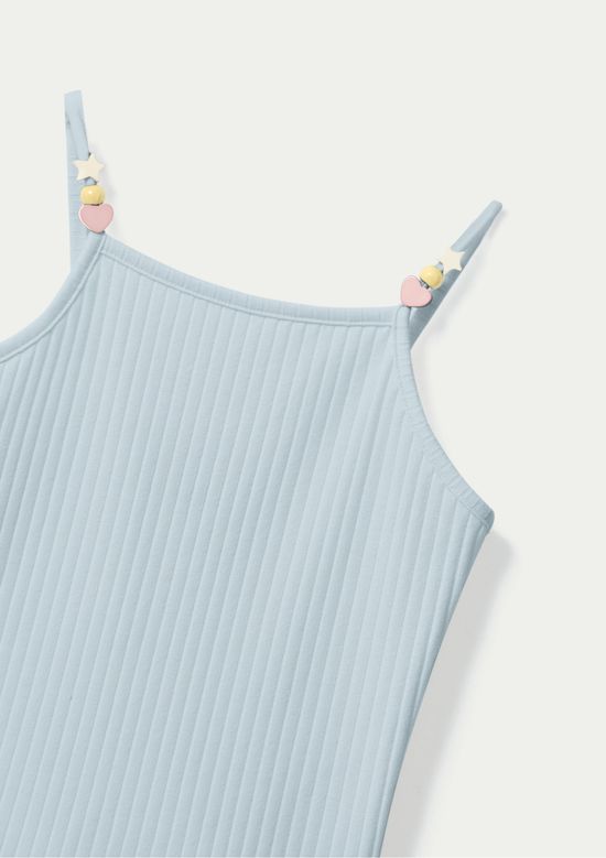 Foto do produto: Regata Infantil Menina Alça de Miçangas - Azul