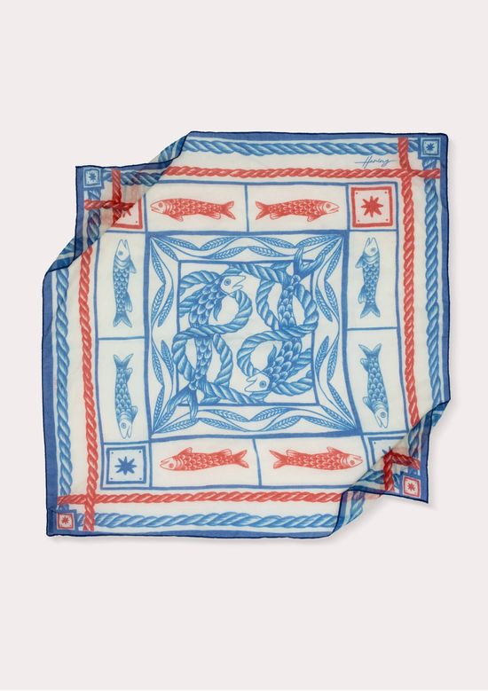 Foto do produto: Lenço Feminino Grande Estampado Em Voil - Azul