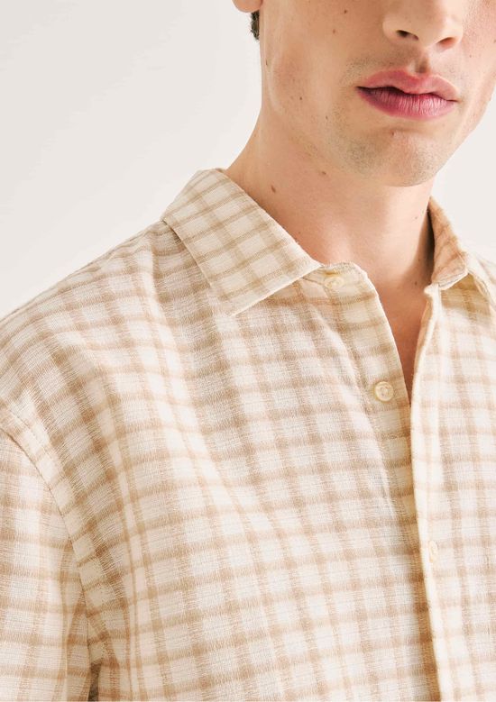 Foto do produto: Camisa Masculina Comfort Fio Tinto - Bege