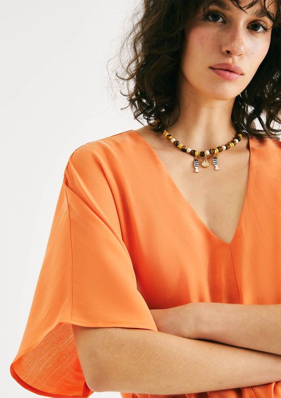 Foto do produto: Blusa Feminina Box Em Peach Touch - Laranja