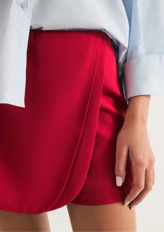 Foto do produto: Shorts Saia Em Peach Touch - Vermelho