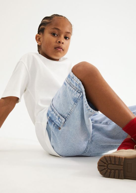 Foto do produto: Bermuda Infantil Menino Jeans Cargo - Azul