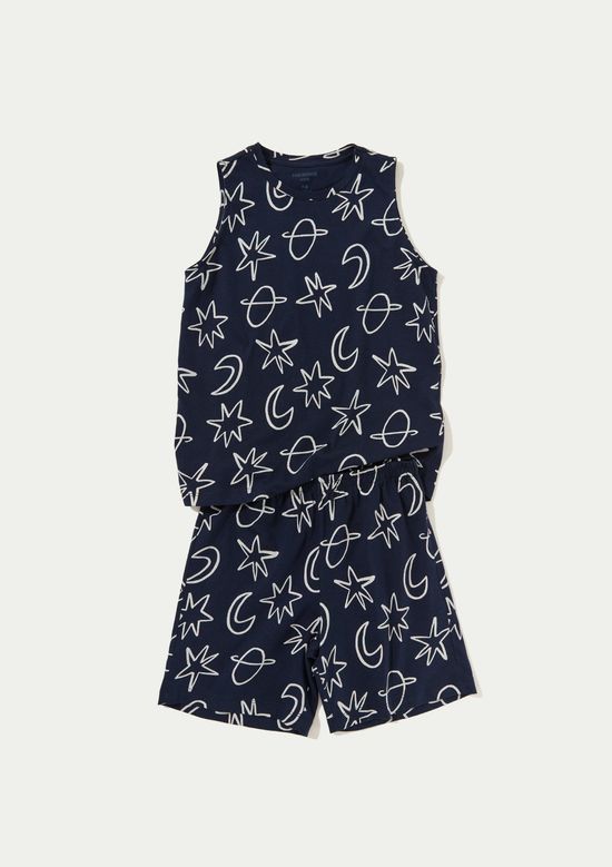 Foto do produto: Pijama Curto Infantil Menino Em Algodão - Azul