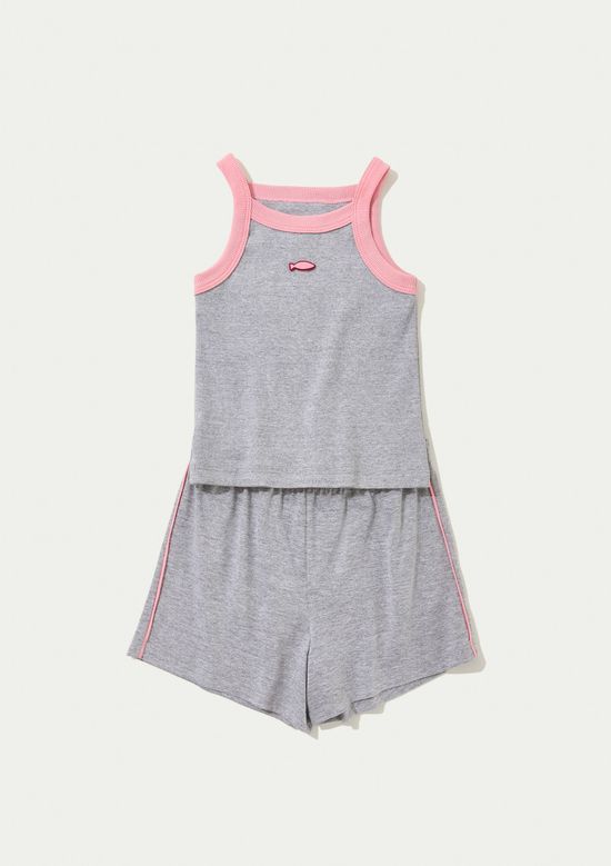 Foto do produto: Pijama Infantil Menina Em Ribana Canelada - Cinza