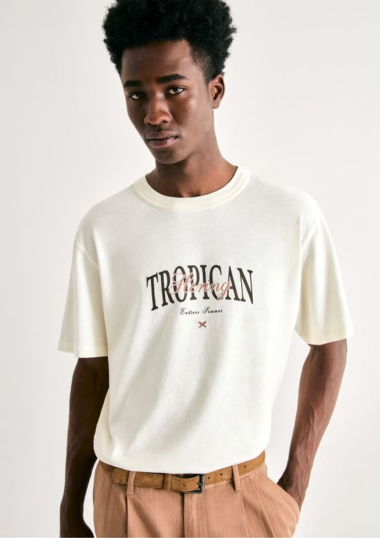 Foto do produto: Camiseta Masculina Comfort Estampada - Nude