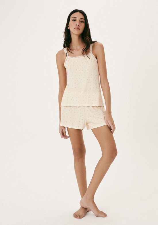 Foto do produto: Pijama Curto Feminino Estampado - Creme