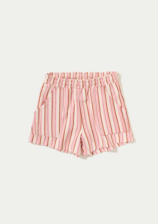 Foto do produto: Shorts Infantil Menina Fio Tinto Listrado - Rosa