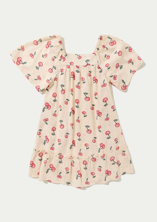 Foto do produto: Vestido Infantil Com Mangas Bufantes - Creme