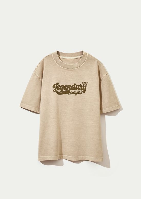 Foto do produto: Camiseta Infantil Menino Estampada Em Algodão - Bege