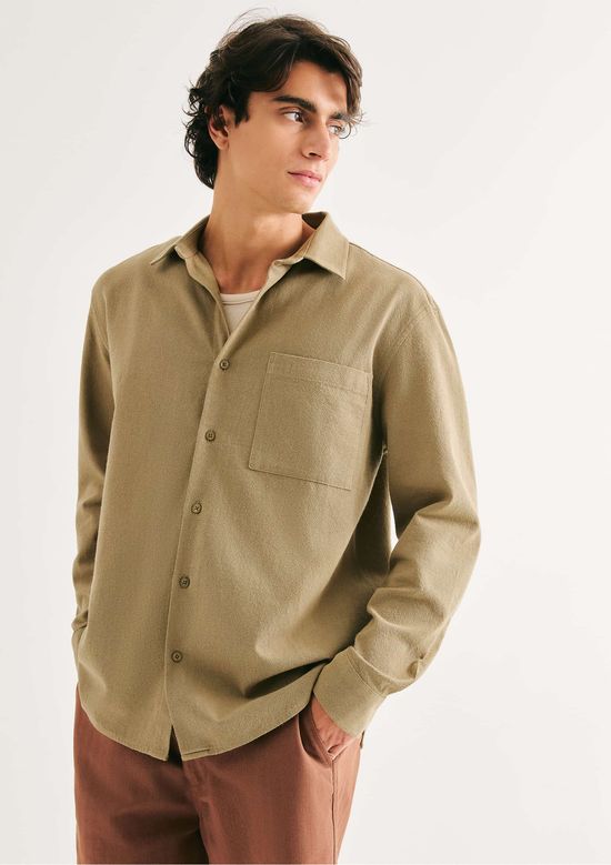 Foto do produto: Camisa Masculina Comfort Texturizada - Verde