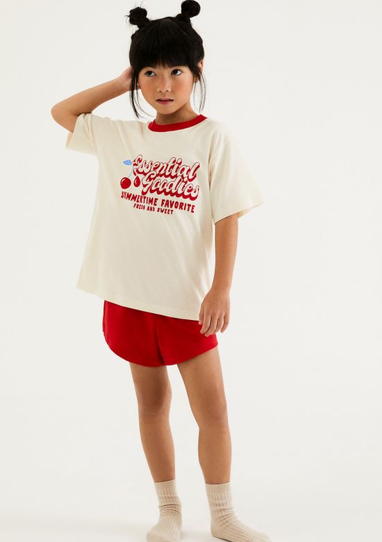 Foto do produto: Pijama Infantil Menina Curto Com Estampa - Creme