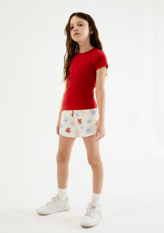 Foto do produto: Shorts Básico Infantil Menina Clochard Estampado - Off white