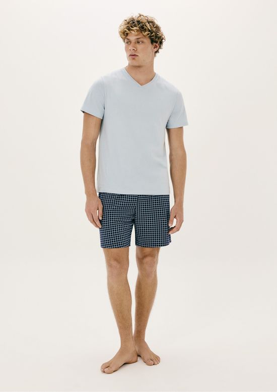 Foto do produto: Pijama Masculino Curto Em Malha - Azul