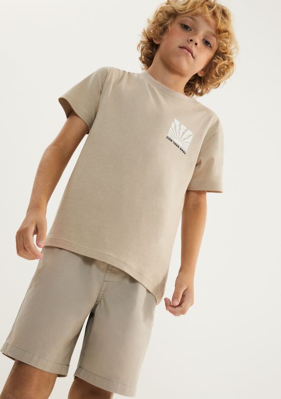 Foto do produto: Bermuda Infantil Menino Reta - Bege