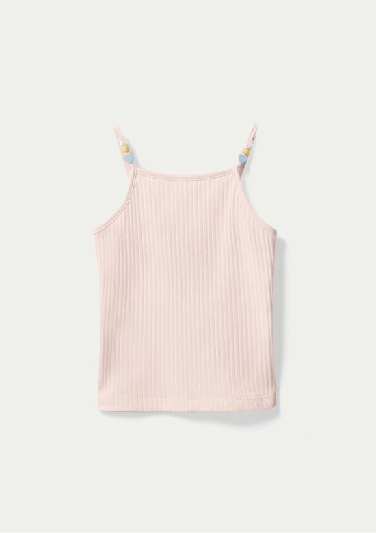 Foto do produto: Regata Infantil Menina Alça de Miçangas - Rosa