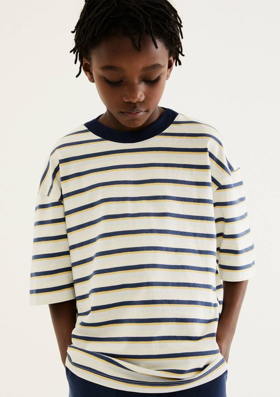 Foto do produto: Camiseta Infantil Menino Oversized Listrada - Azul
