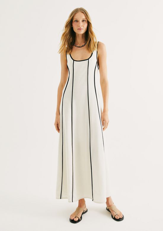 Foto do produto: Vestido Longo Com Linho - Off white