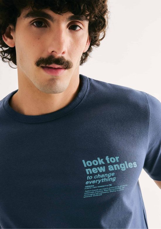 Foto do produto: Camiseta Masculina Slim Estampada - Azul