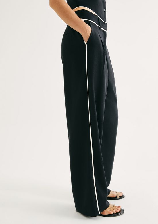 Foto do produto: Calça Feminina Reta Com Linho - Preto