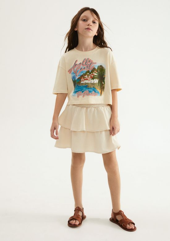 Foto do produto: Shorts Saia Infantil Com Babados - Creme
