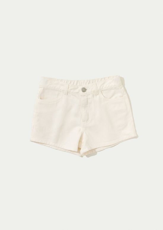 Foto do produto: Shorts Infantil Menina Barra Desfiada Em Sarja - Natural