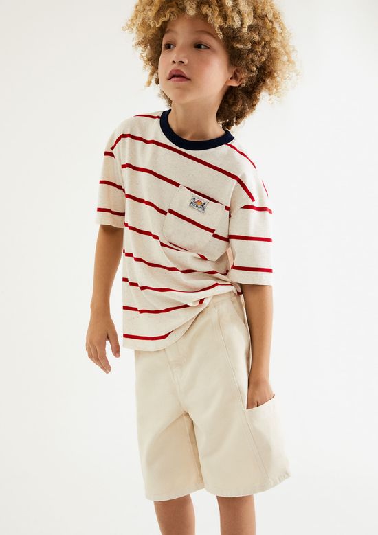 Foto do produto: Bermuda Infantil Menino Reta Em Sarja - Creme