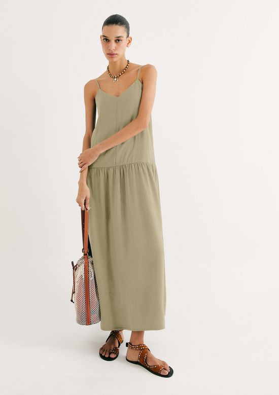 Foto do produto: Vestido Longo Peach Touch Alças Finas - Verde