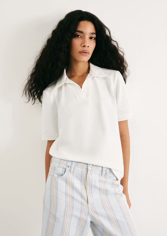 Foto do produto: Camisa Polo Feminina Em Piquet - Off white