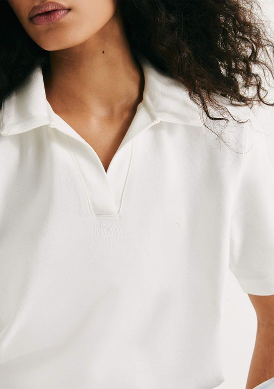 Foto do produto: Camisa Polo Feminina Em Piquet - Off white