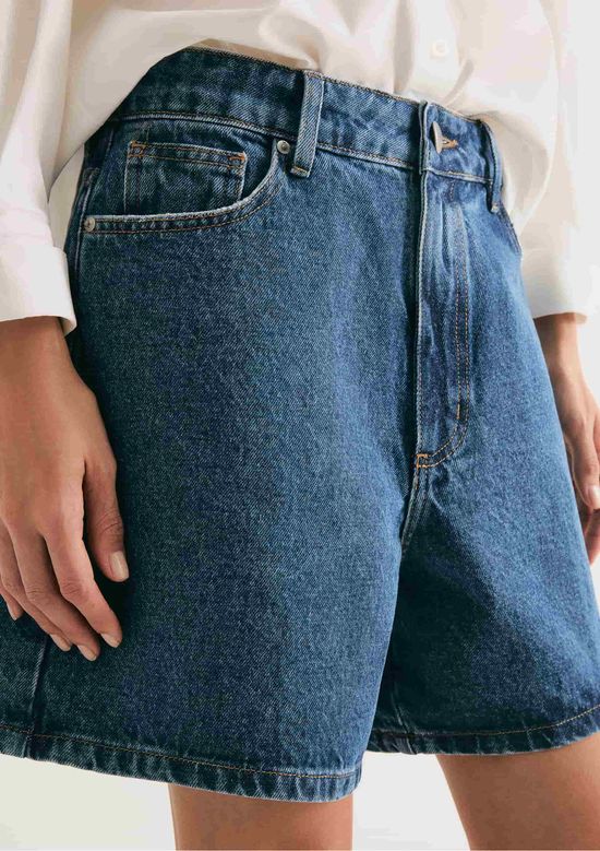 Foto do produto: Shorts Jeans Feminino Cintura Alta - Azul