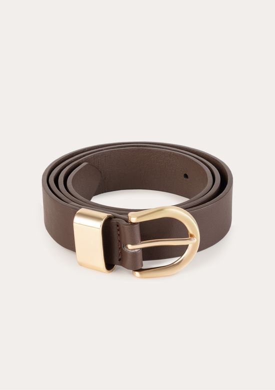 Foto do produto: Cinto Feminino Pu Com Fivela Dourada - Marrom