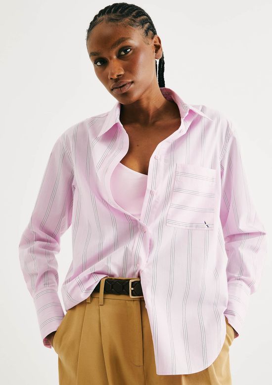Foto do produto: Camisa Feminina Fio Tinto Oversized - Rosa