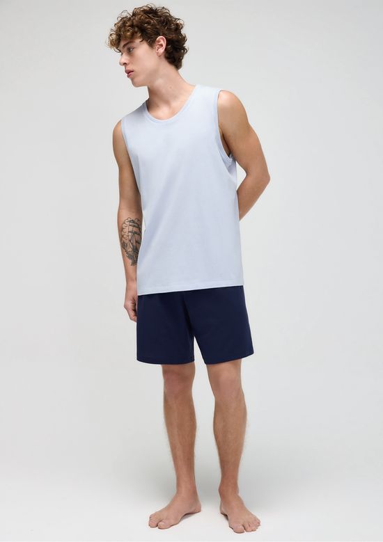 Foto do produto: Pijama Curto Masculino Em Malha De Algodão - Azul