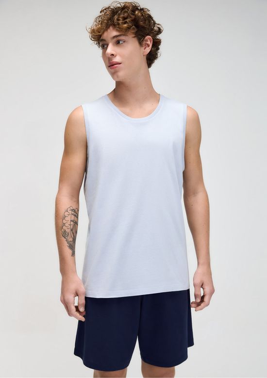 Foto do produto: Pijama Curto Masculino Em Malha De Algodão - Azul