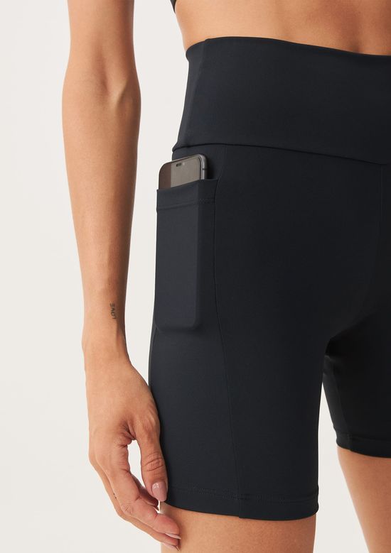 Foto do produto: Bermuda Feminina Esportiva Biker Com Fio LYCRA® - Preto