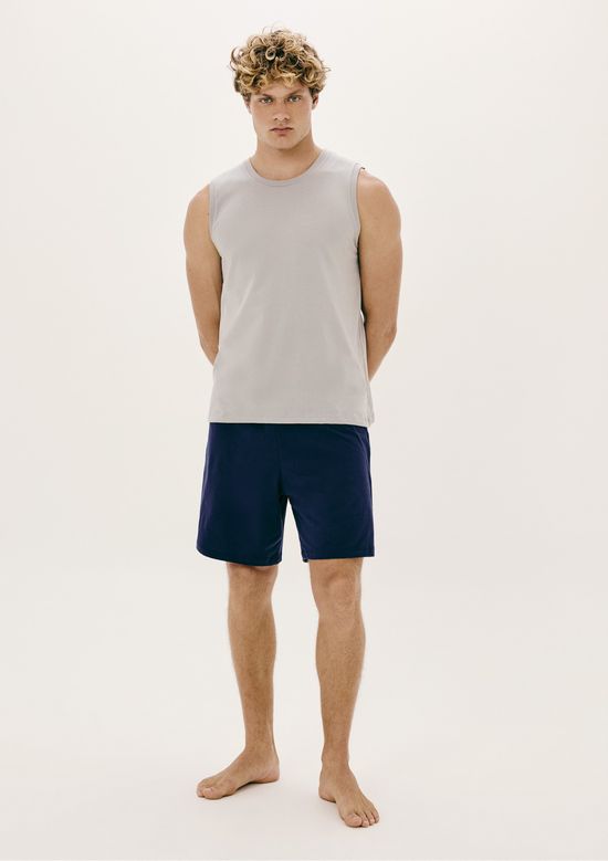 Foto do produto: Pijama Curto Masculino Em Malha De Algodão - Cinza