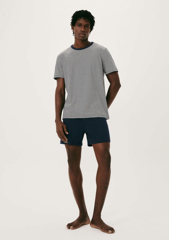 Foto do produto: Pijama Curto Masculino Com Linho - Azul