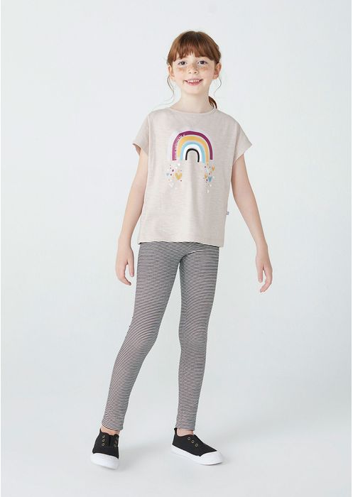 Conjunto Infantil Menina Camiseta E Legging - Marrom Claro