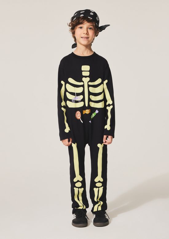 Foto do produto: Macacão Fantasia Infantil Esqueleto Halloween - Preto