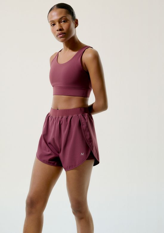 Foto do produto: Shorts Esportivo Feminino Runner Texturizado - Vinho