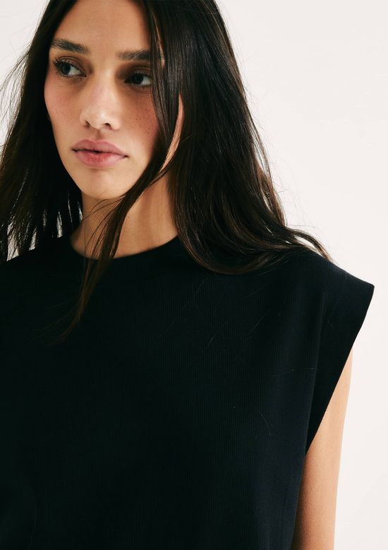 Foto do produto: Regata Muscle Feminina Em Ribana - Preto