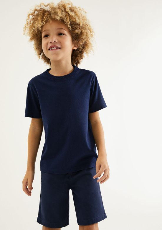 Foto do produto: Camiseta Básica Infantil Menino Manga Curta Slim - Azul